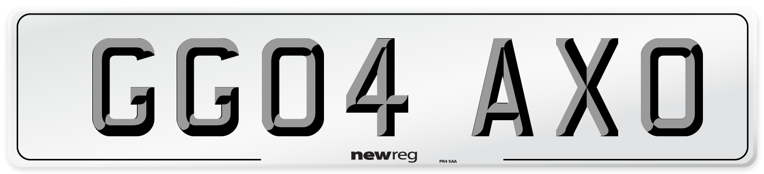 GG04 AXO Number Plate from New Reg